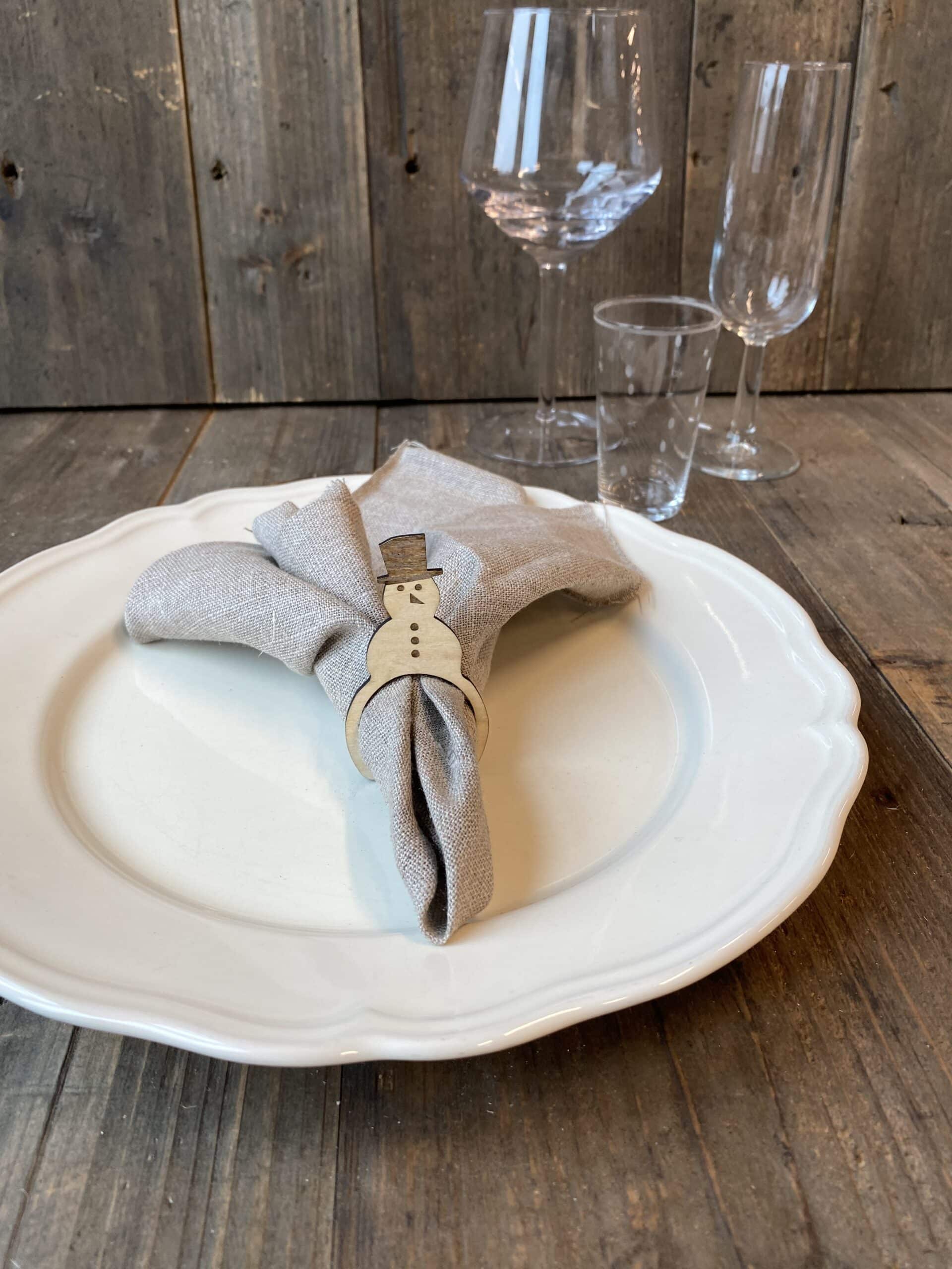 Serviettring snømann